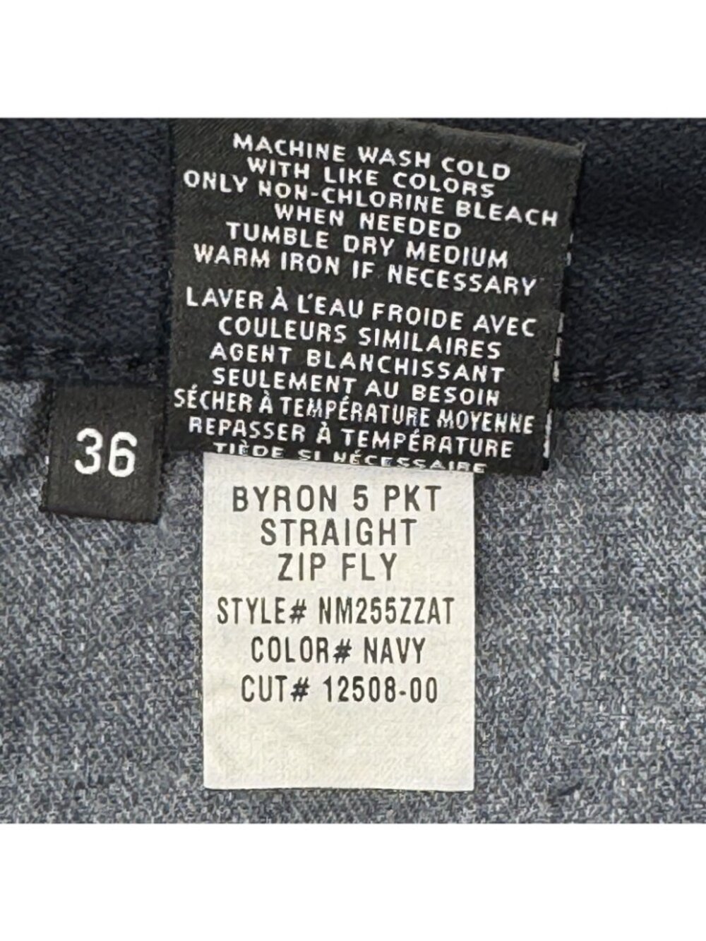 Hudson Men’s 36x34 Byron 5-Pocket Straight Zip Fly Stretch Jeans Navy NM255ZZAT - Picture 4 of 14